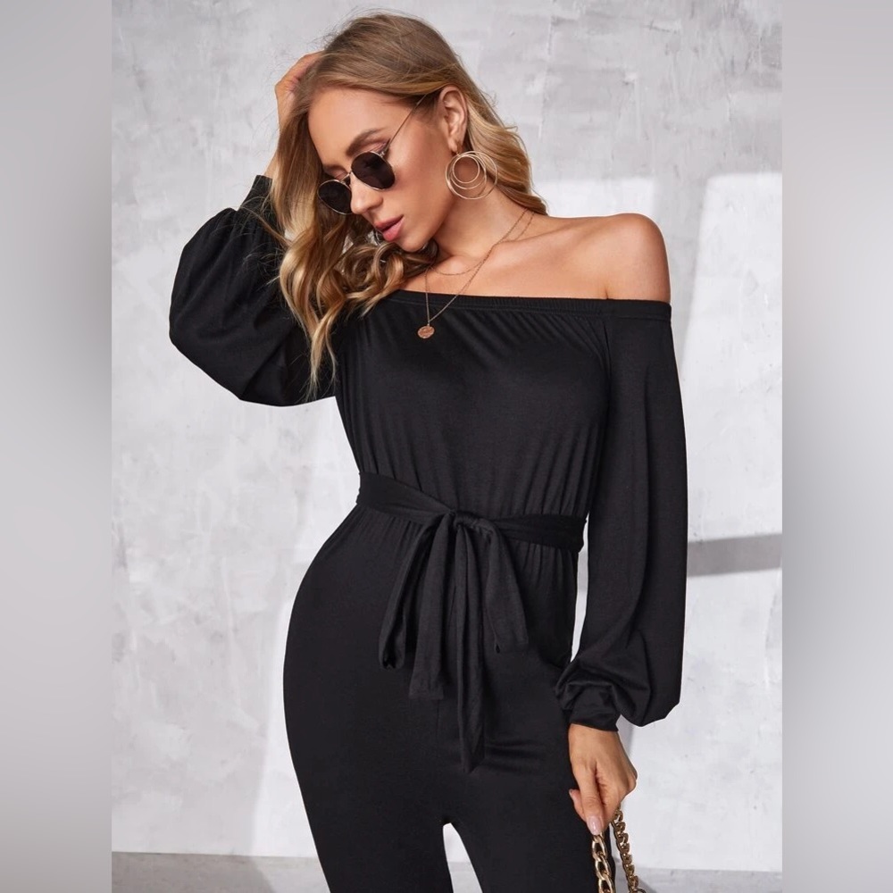 Off The Shoulder Maternity Jumpsuit